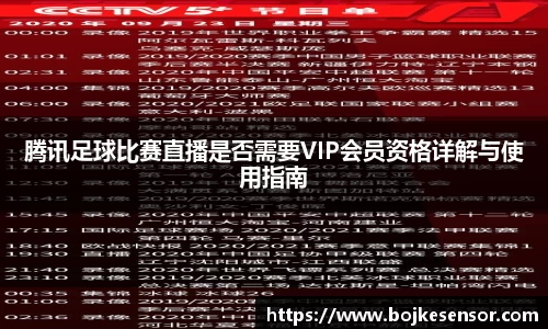 腾讯足球比赛直播是否需要VIP会员资格详解与使用指南