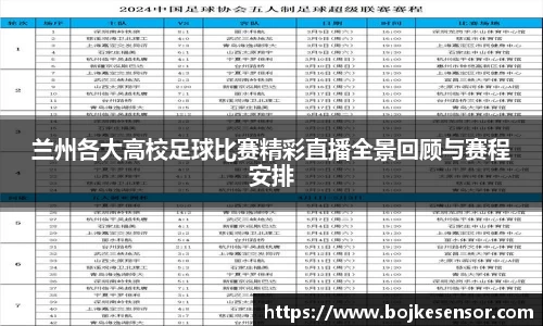 兰州各大高校足球比赛精彩直播全景回顾与赛程安排